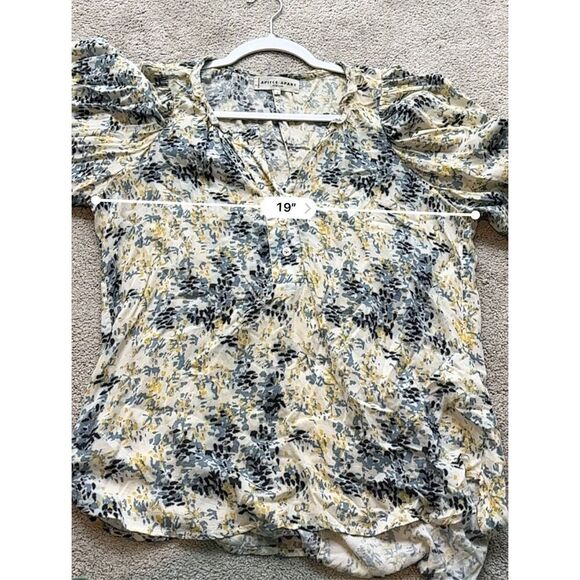 NWOT Apiece Apart everlasting blouse in blue cream, Sz 2, $218 A23 - Picture 7 of 7